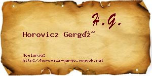 Horovicz Gergő névjegykártya