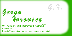 gergo horovicz business card